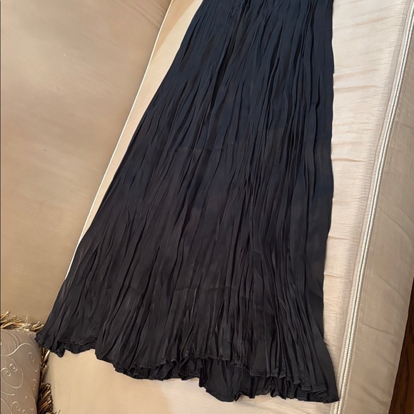 Zara wrinkle satin effect high waist super wide leg black pants sz.XS - Picture 10 of 15